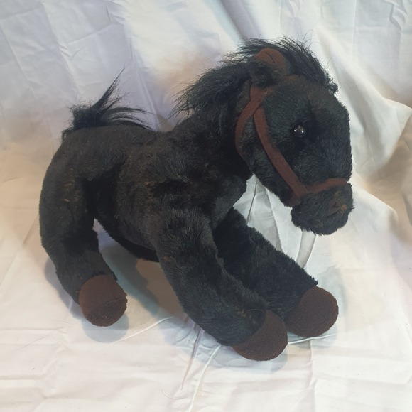 Wells Fargo Pony Mike‎ Plush 12' Stuffed Horse Black Brown Soft 2016 Collectible